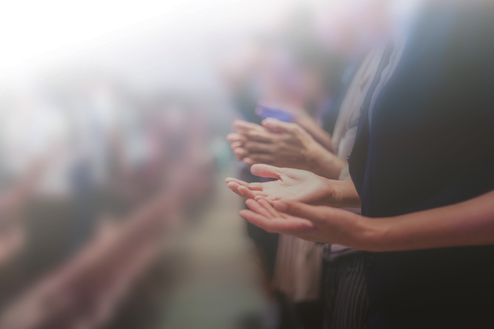 Christian worship with raised hand,music consert.